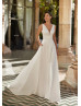 Ivory Satin Corset Back Simple Wedding Dress With Pockets